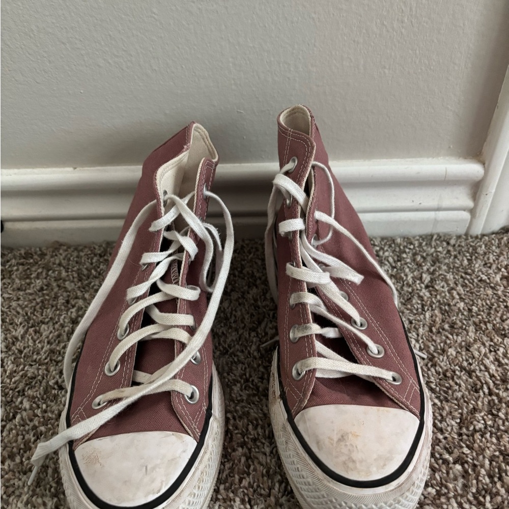 Converse Plum High-Top Platform Sneakers